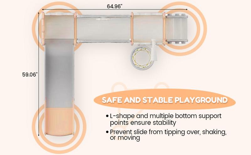 【GARVEE】8-in-1 Toddler Slide Playground Set with Basketball Hoop, Climber, Tunnel, Toy Storage, Telescope, Vibrant Orange & Green Colors, Safe HAPE & PP Materials, Indoor/Outdoor Playset for Ages 1-3