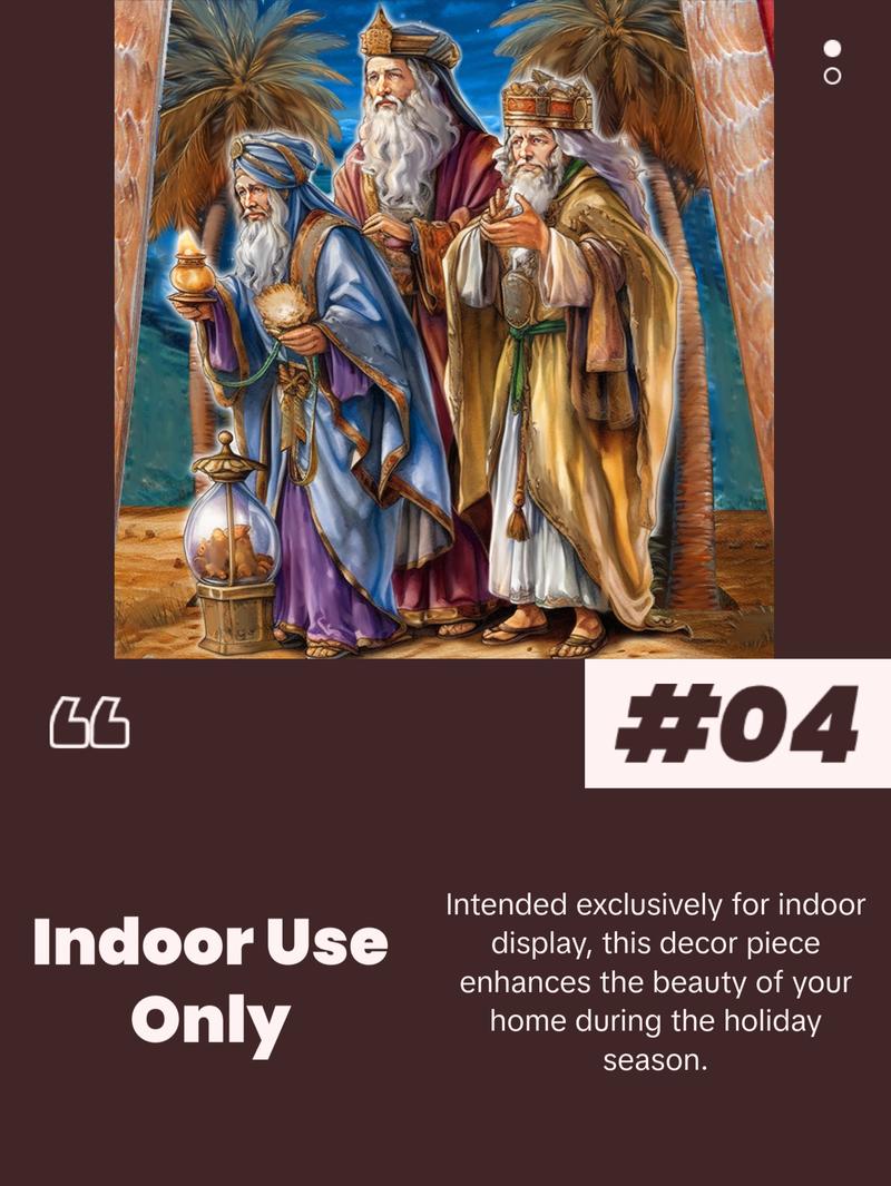 Three Kings Journey Santa Hand-Painted WOODCARVED Masterpiece by G. DeBrekht - Nativity Holiday Decor - 210234SE