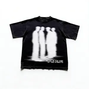 Street Atmosphere Virtual Shadow Characters Shadow Graphic Cotton T-Shirt, grunge y2k emo scene tapout goth amity affliction style clothes, Unisex T-shirt