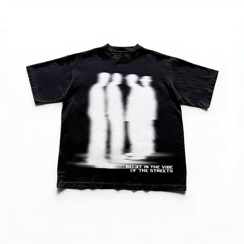 Street Atmosphere Virtual Shadow Characters Shadow Graphic Cotton T-Shirt, grunge y2k emo scene tapout goth amity affliction style clothes, Unisex T-shirt