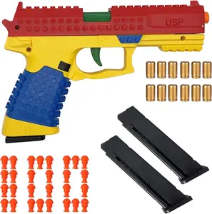 Dreamplay DIY Building Blocks Automatic Pull Back Action Platebase Compatible with Legos Shooting Games Education Model Gifts (Red)