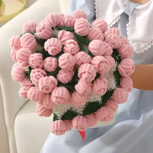 【Mother's Day】Finished Flower Bouquet Blanket,Handmade Crochet Flower Blanket, Rose Bouquet Blanket, Soft Knitted Throw Rose Blanket, Romantic Gift for Birthday Wedding Valentine’s Day Mother's Day Christmas for Mom Girls and Sisters