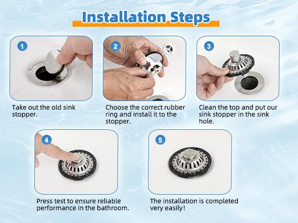 2025 Upgraded Bathroom Sink Stopper,Sink Hair Catcher,Bathroom Sink Drain Strainer Pop Up Drain Cover Plug,Universal for 1.1 to 2.4 in Sink Drain Hole  with Detachable Hair Catcher Drain Cover