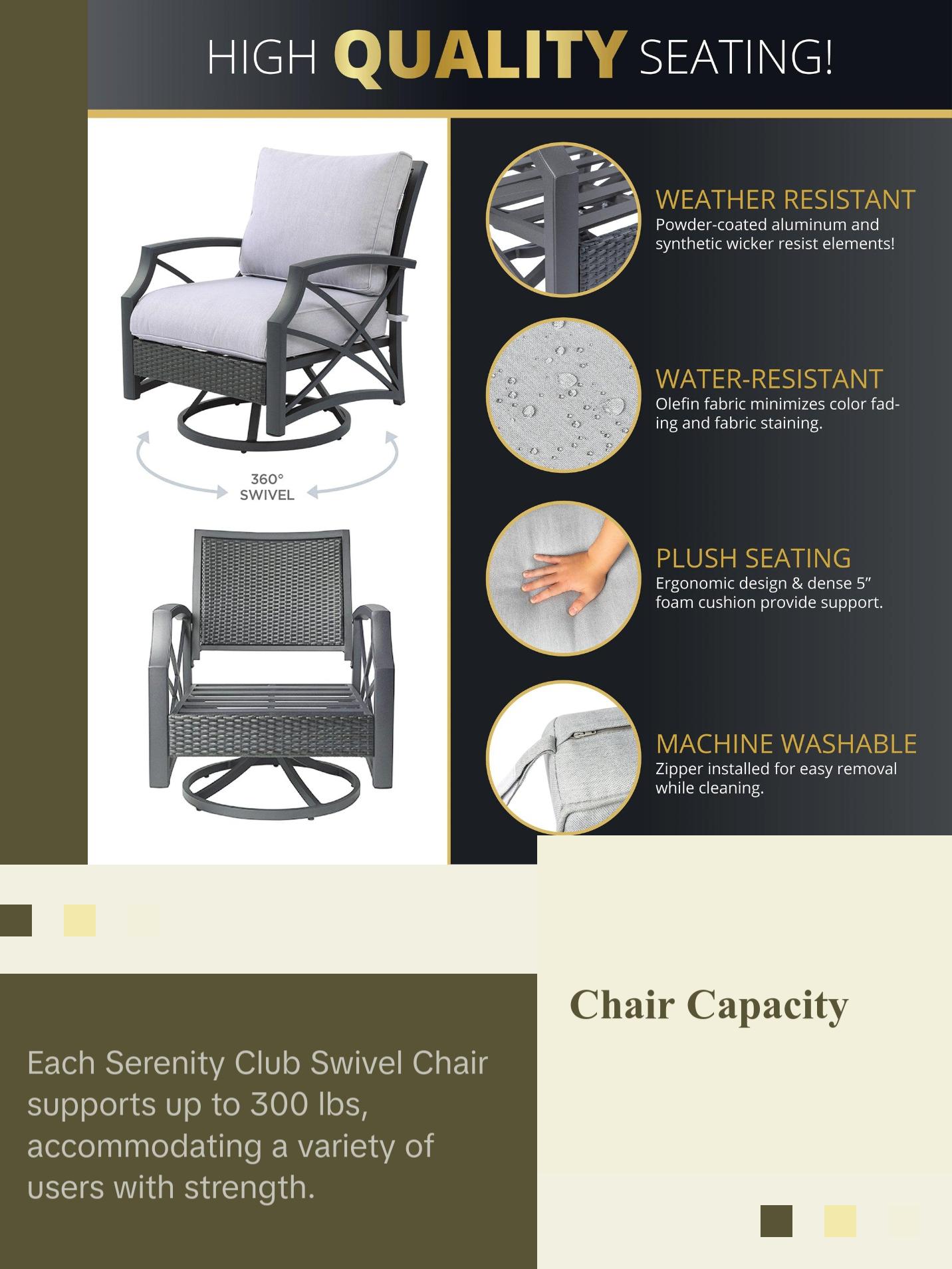 Ethan 5-Piece Outdoor Fire Pit Table Set for Patio