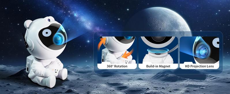 【Valentine's Day gift】Astronaut Galaxy Projector Star Projector with Timer and Remote Galaxy Projector with Moon Lamp LED Nebula Night Lights 【Valentine's Day gift】Astronaut Galaxy Projector Star Projector with Timer and Remote Galaxy Projector with Moon Lamp LED Nebula Night Lights
