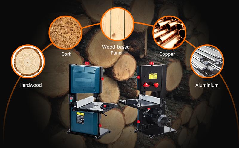 GARVEE 8 Inch Band Saw, 0-45 Tilting Range, 3A & 1800RPM Pure Copper Motor Bandsaw, Benchtop Band Saw with Fence and Miter Gauge, for Woodworking Aluminum Plastic