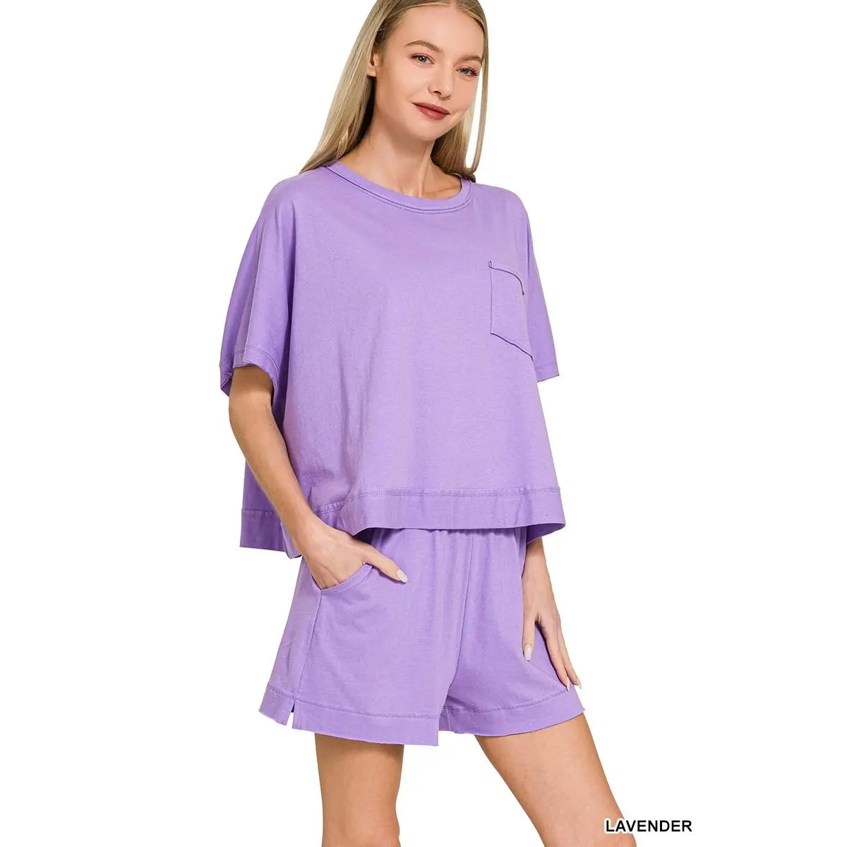Zenana Exposed Seam Boxy Top & Shorts Set - TikTok Shop