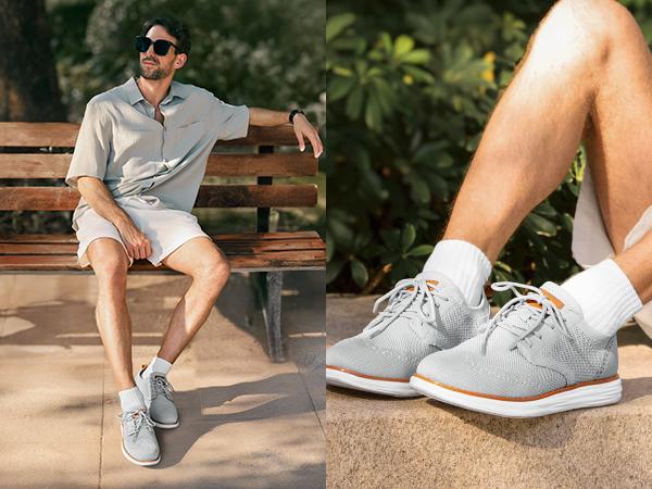 Bruno Marc [KnitFlex Craft] Men's Knitted Wingtip Oxford Shoes