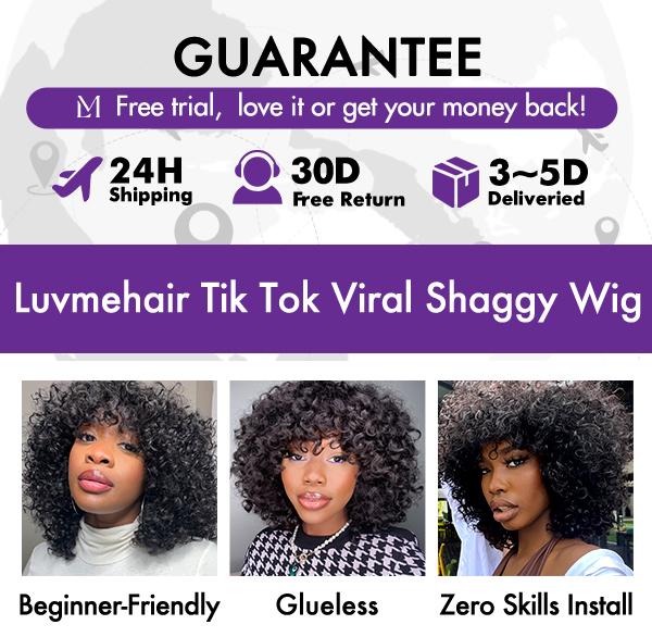 LUVME Ready To Go | Luvme Tik Tok Viral Shaggy Style Super Double Drawn Short Curly Wig