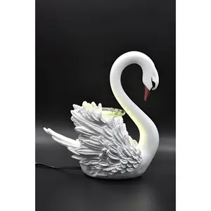 Swan Brand White Wax Oil Warmer Air Freshener with Adjustable Heat Light Settings & 35W Halogen Bulb for Home Decor