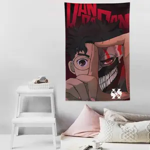 A tapestry with anime Dandadan print, machine washable and easy to hang, perfect for indoor or outdoor decoration, a gift for anime fans Wall Hanging