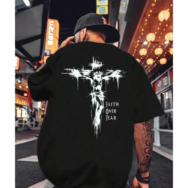 Faith Over Fear 1 Side Tee Cotton Casual Street Style Crew Neck Short Sleeve T-Shirt Trendy Top for Women for Men, Perfect Gifts Classic Fabric shirts men classic menswear dad joke apparel god gift Faith Over Fear 1 Side Tee Cotton Casual Street Style Crew Neck Short Sleeve T-Shirt Trendy Top for Women for Men, Perfect Gifts Classic Fabric shirts men classic menswear dad joke apparel god gift