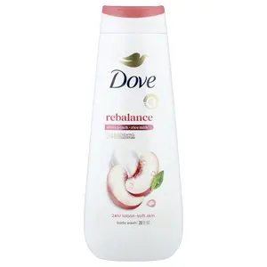 Dove Rebalance Body Wash, White Peach + Rice Milk, 20 fl oz