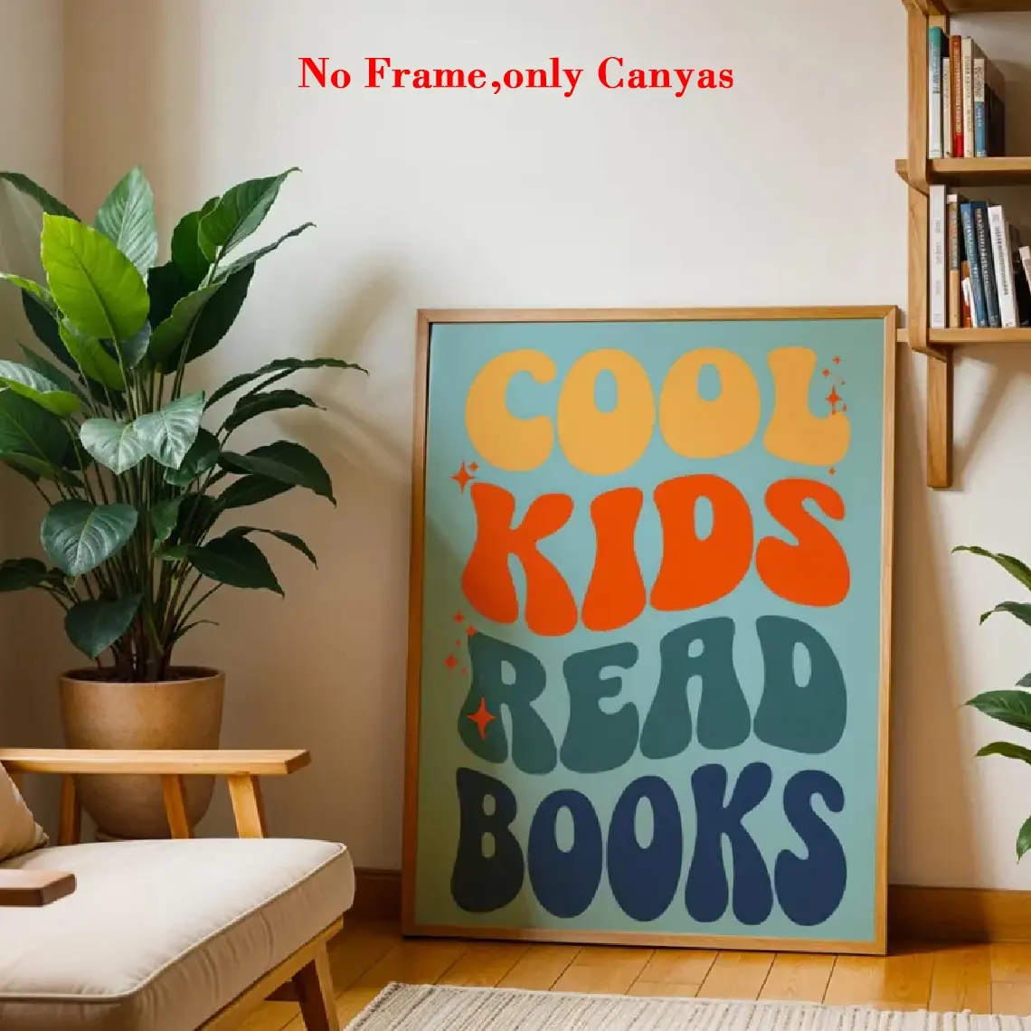 Inspirational Quote Poster, Unframed Frameless Canvas Art Print for Kids Reading Corner, Home Wall Art Decor for Room & Classroom, Perfect Gift for Kindergarten Library Decoration, Artwork, Wall Picture