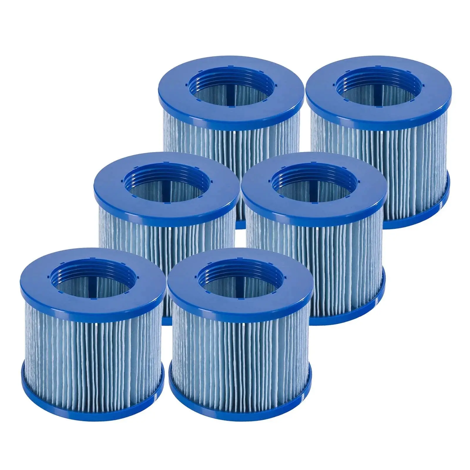 RELXTIME 6-Pack Spa Replacement Cartridges with Blue Filter Paper, 11.8"x6.1"x3.9" for Pool & Hot Tub Filtration Systems