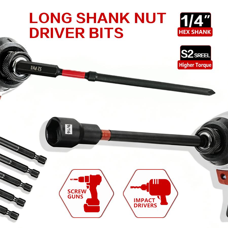 20Pcs & 29Pcs Magnetic Nut Driver Bit Set, 1/4 Inch Hex Shank, Metric & SAE Dual Sizes, CR-V Steel Impact Socket Bits Kit with Extension Bar & Canvas Storage Carry Bag 20Pcs & 29Pcs Magnetic Nut Driver Bit Set, 1/4 Inch Hex Shank, Metric & SAE Dual Sizes, CR-V Steel Impact Socket Bits Kit with Extension Bar & Canvas Storage Carry Bag