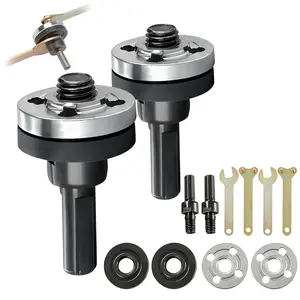 Electric Drill Angle Grinder Connecting Rod Set,2 Set Angle Grinder Attachments Set,10Pcs Drill Arbor Mandrel Adaptor with Replacement Grinder Flange Nuts and Spanner Wrench Conversion Tool (10mm)