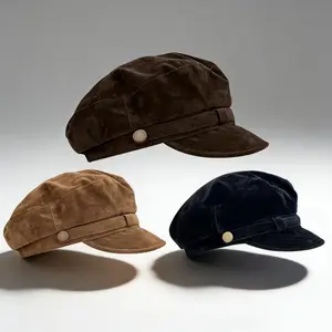 Autumn new beret retro British style newsboy hat women's elegant American trend octagonal hat elongated face artist hat men's