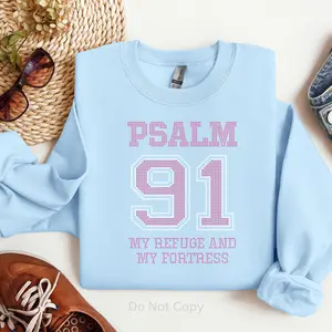 Psalm 91 Fuchsia AB Rhinestone Transfer