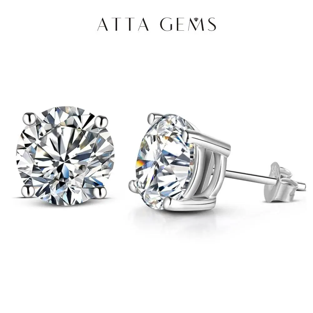 D VVS1 Color Synthetic Moissanite Stud Earrings for Women 18K Yellow Gold Plated 925 Silver Sparkling Wedding Gift for Frineds,Lover,Parents E005, Studs Earrings summerwins tiktokshopbacktoschool