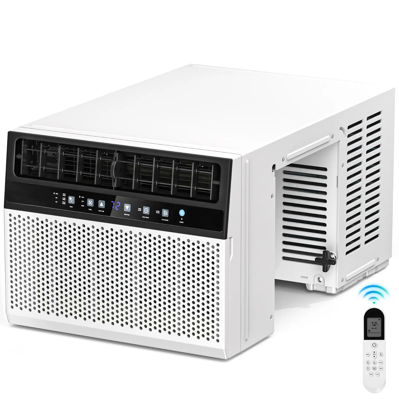 Antarctic Star 10,000-12,000 BTU Upgraded Window Air Conditioner - Full Window View, Cools 350 Sq.Ft., 7 Modes, Ultra-Quiet, Remote Control, Easy Install, Energy-Saving, Dehumidifier for Bedroom, Living Room, Dorm, Office, White