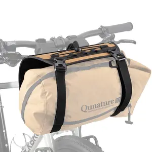 Qunature Adjustable Handlebar Cradle Bike Bag Carrier for Bikepacking with Reflective Straps Secure Fit 12L Capacity Universal Fit Sturdy Attachment for Front Bags