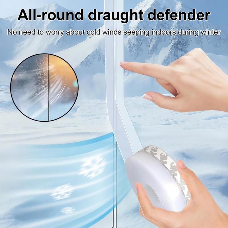 16.4Ft Door Weather Stripping, (1.38in Width) Weather Stripping Door Draft Stopper Adhesive Seal Strip Anti Draft Insulation Tape for Doors Windows and Shower Doors