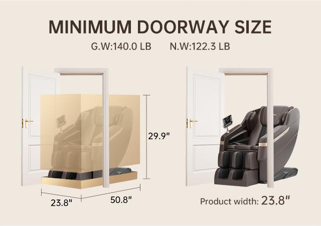 Real Relax 2024 massage chair full body zero gravity mode comfort relaxation foot massage Bluetooth LCD lumbar heater Brown massage recliner