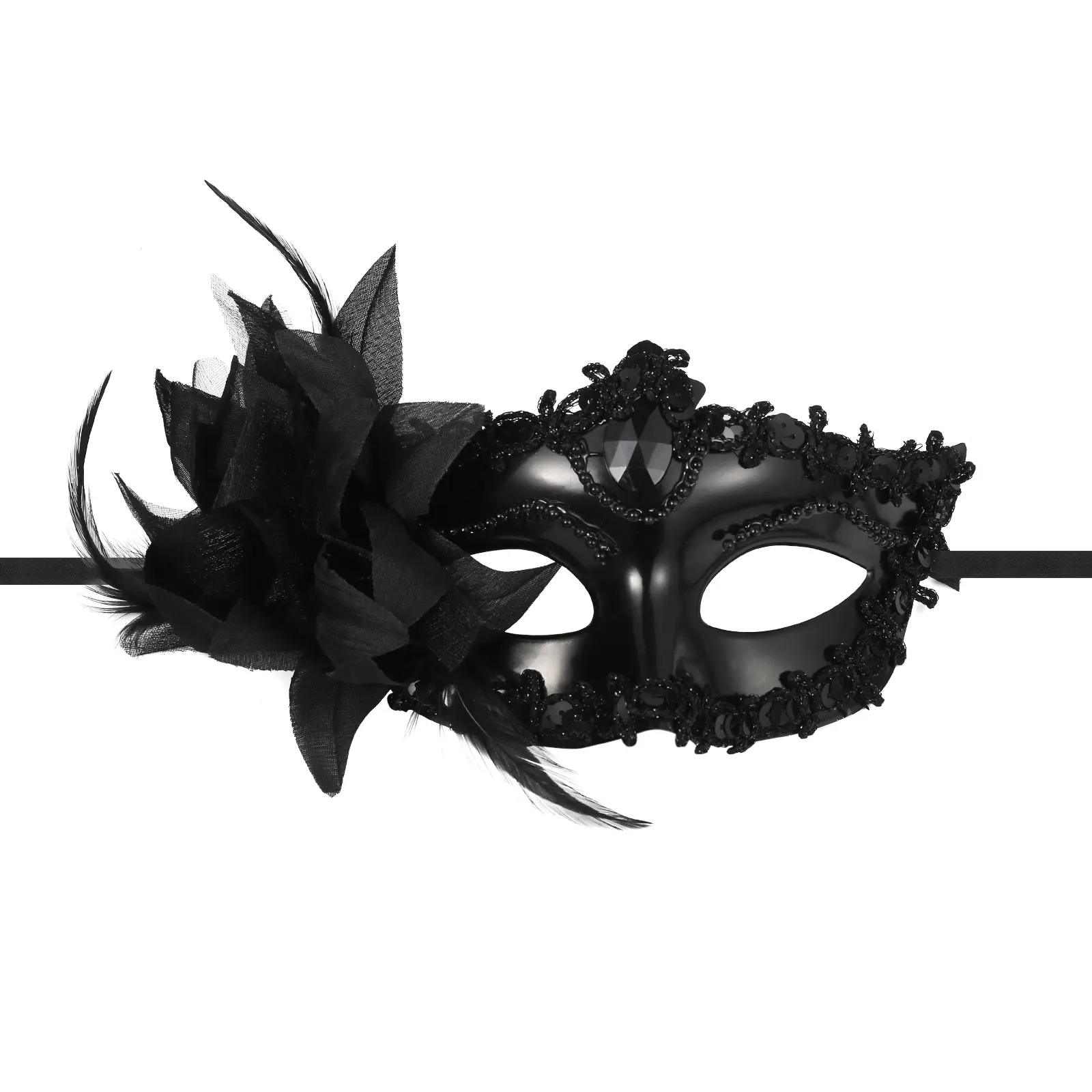 OIDEA Women's Stylish Masks Print Floral Half-Face Venetian Masquerade Mask - Lace Design, Lightweight Plastic, Adjustable Comfortable Fit, 54 to 60 cm, Halloween Ideas Dance Accessory, Festive Supplies Gift for Loved Ones