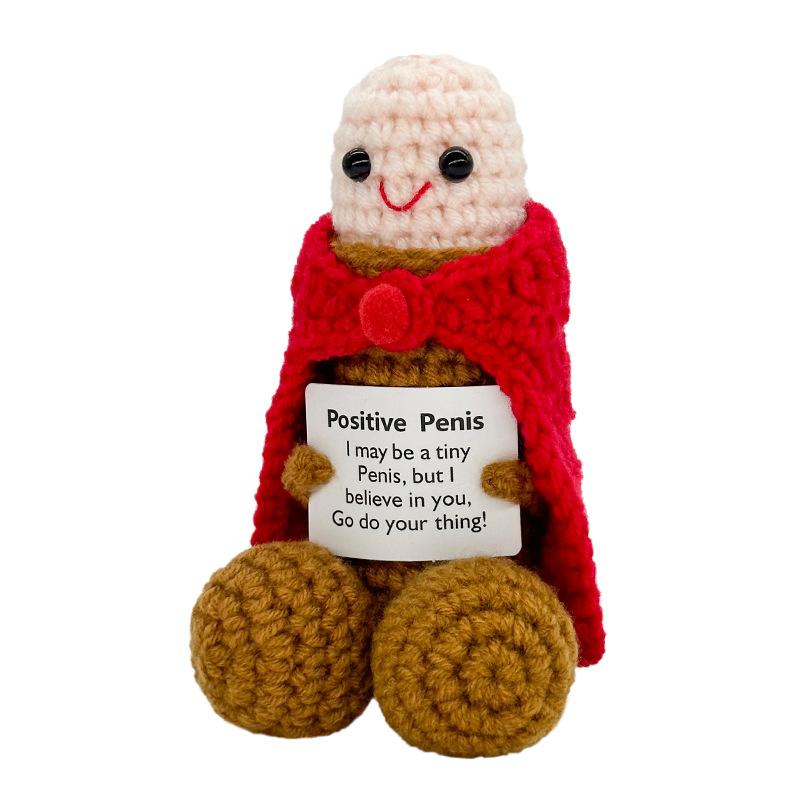 Cute Crochet Dolls Creative Knitted Decorations with Positive Message Cards Soft Stuffed Toys Perfect for Birthdays Christmas Huggable Plush Gifts Cute Crochet Dolls Creative Knitted Decorations with Positive Message Cards Soft Stuffed Toys Perfect for Birthdays Christmas Huggable Plush Gifts