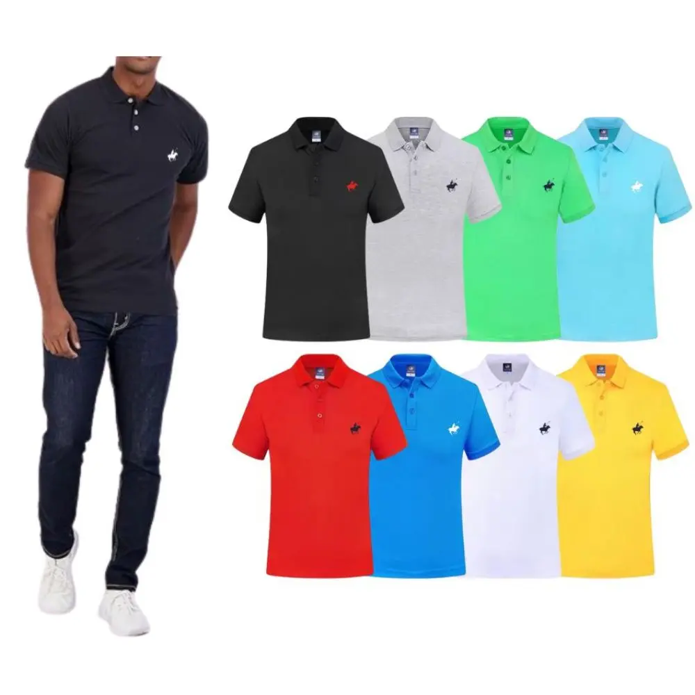 4-Pack: Men's 100% Cotton Pique Short Sleeve Polo Shirts