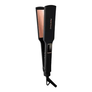 FoxyBae Rose Gold Titanium 1.75” Titanium Flat Iron – Adjustable Heat Setting – Dual Voltage Hair Straightener for Frizz-Free, Shiny & Smooth Hair –  Sleek, Compact Design for Easy Storage