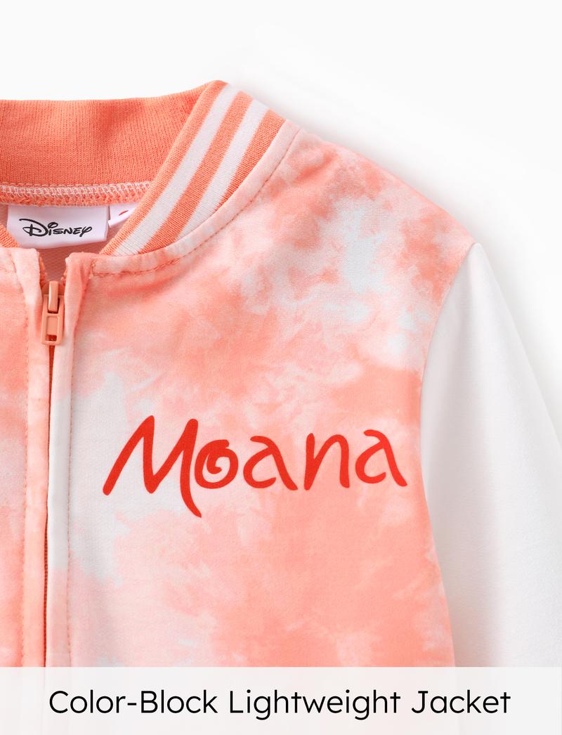 Disney Princess Kids' Baseball Jackets Featuring Moana Rapunzel & Other Princesses Colorful Printed Cute Style