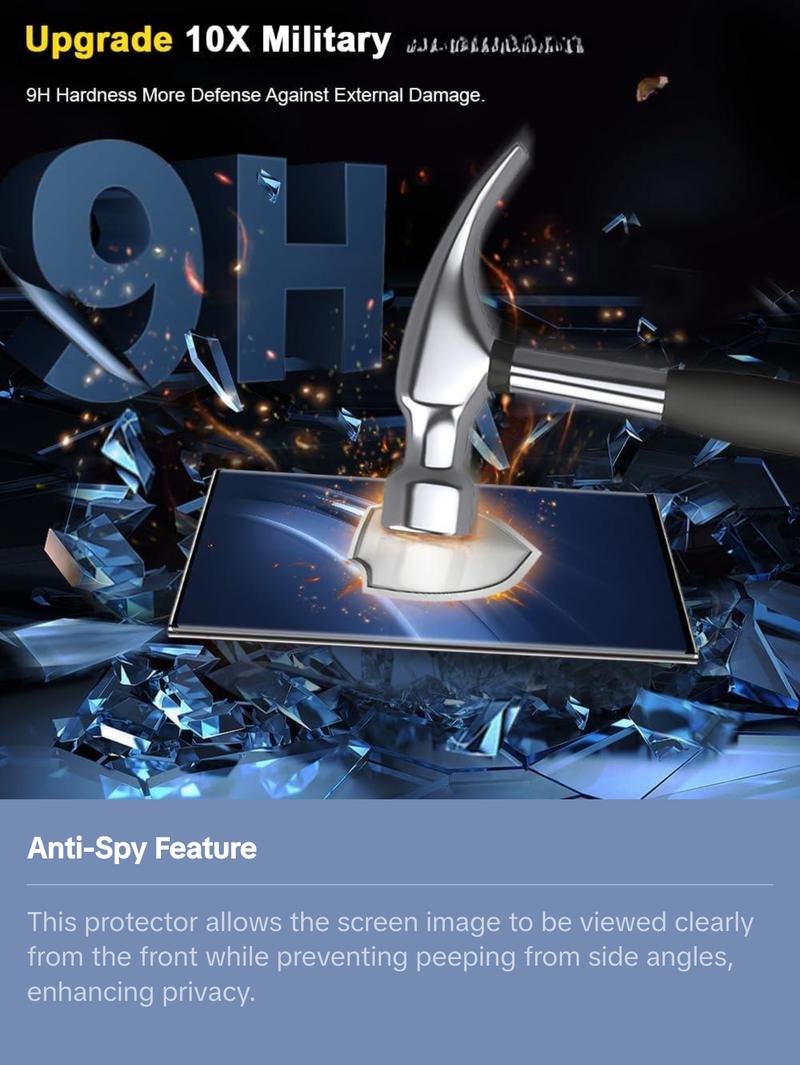 2+2 Pack Galaxy Note 20 Ultra Privacy Screen Protector and Camera Lens Protector,9H hardness Tempered Glass, 3D Full Coverage, Fingerprint Unlock, Easy to install For Galaxy Note 20 Ultra 6.9 Inch Protection Protective