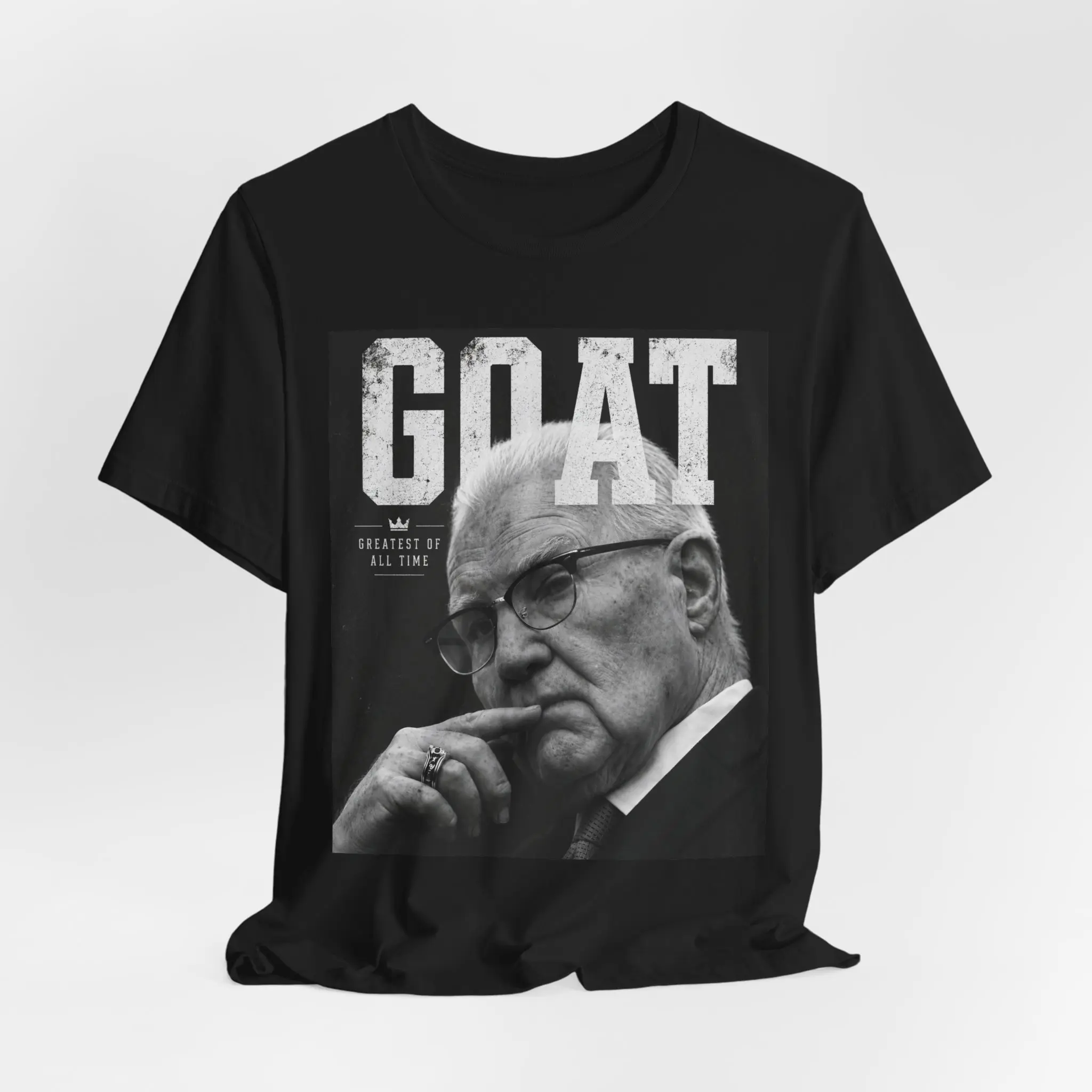 GOAT Kevin Reddington portrait tee | Black and white vintage photo graphic tee Menswear Breathable Knit Distressed Cotton Denim