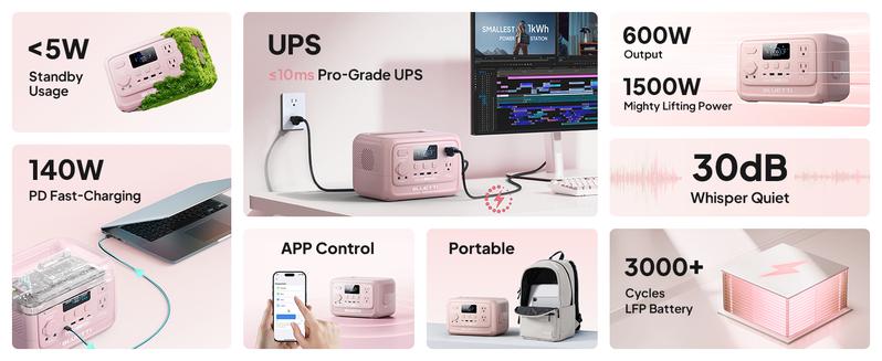 BLUETTI Elite 30 V2 Portable Solar Generator 288Wh Battery 600W AC Output 9 Ports for Camping & Backup Power Station with Smart App & 10ms UPS