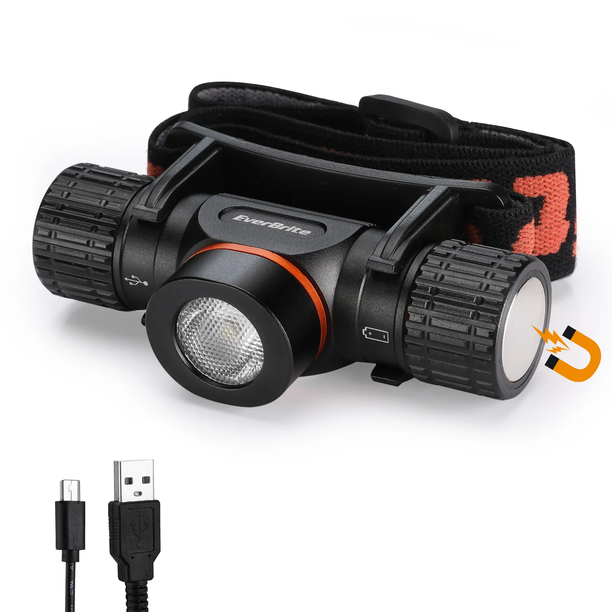 #backtoschool EverBrite Rechargeable Headlamp, 1000 Lumen LED Rechargeable Headlight with 5 Light Modes, Magnetic Base and Adjustable Headstrap,Perfect for Camping, Hiking, Caving, Fishing