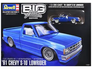 Level 4 Model Kit 1991 Chevrolet S-10 Lowrider Pickup Truck with 1/64 Diecast Version Included 1/25 Scale Model by Revell