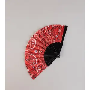 Heat Check Paisley Print Folding Fan