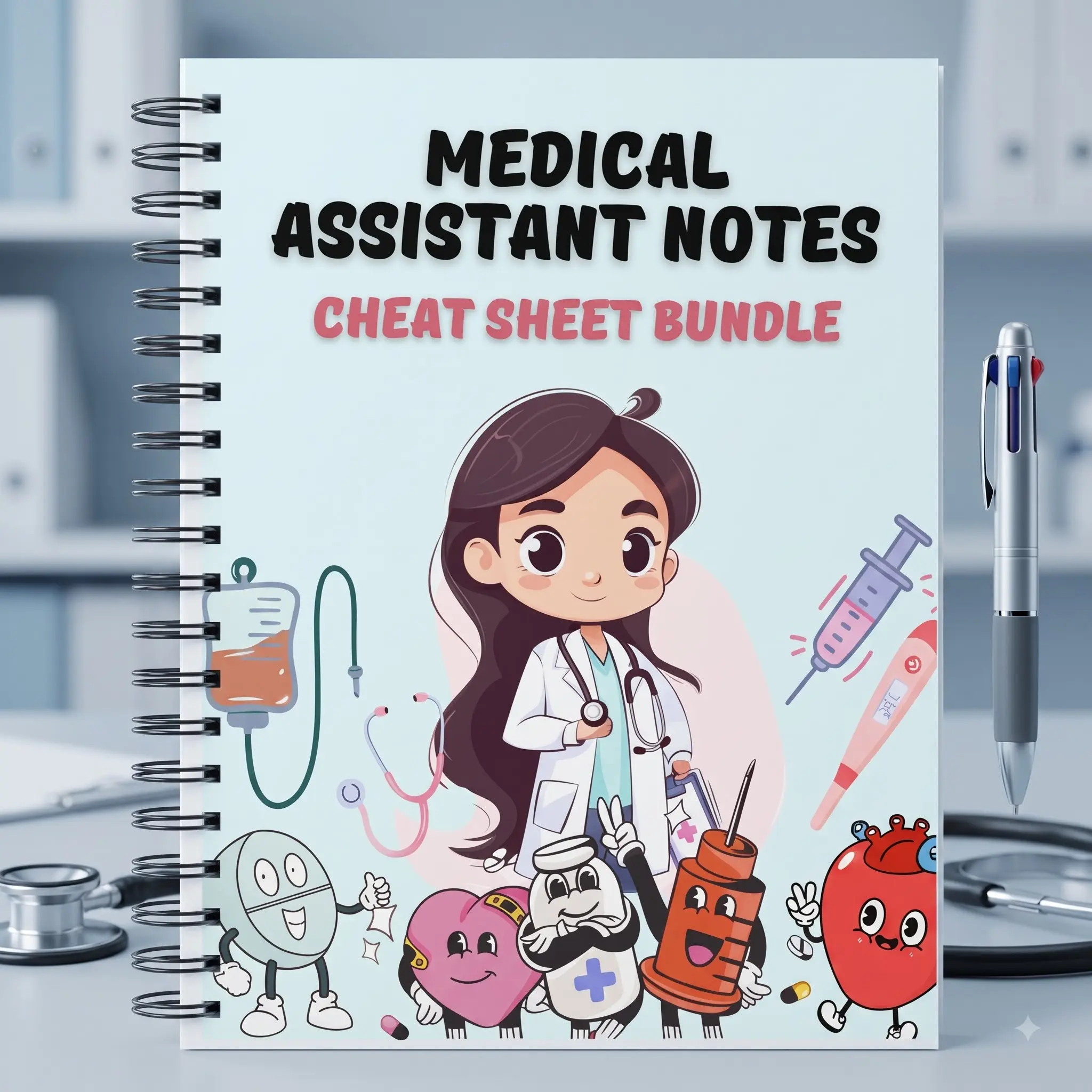 Medical Assistant Notes and Cheat Sheet Bundle Paperback - Essential Clinical Reference Guide, Lab Values & Vital Signs for CCMA RMA Students