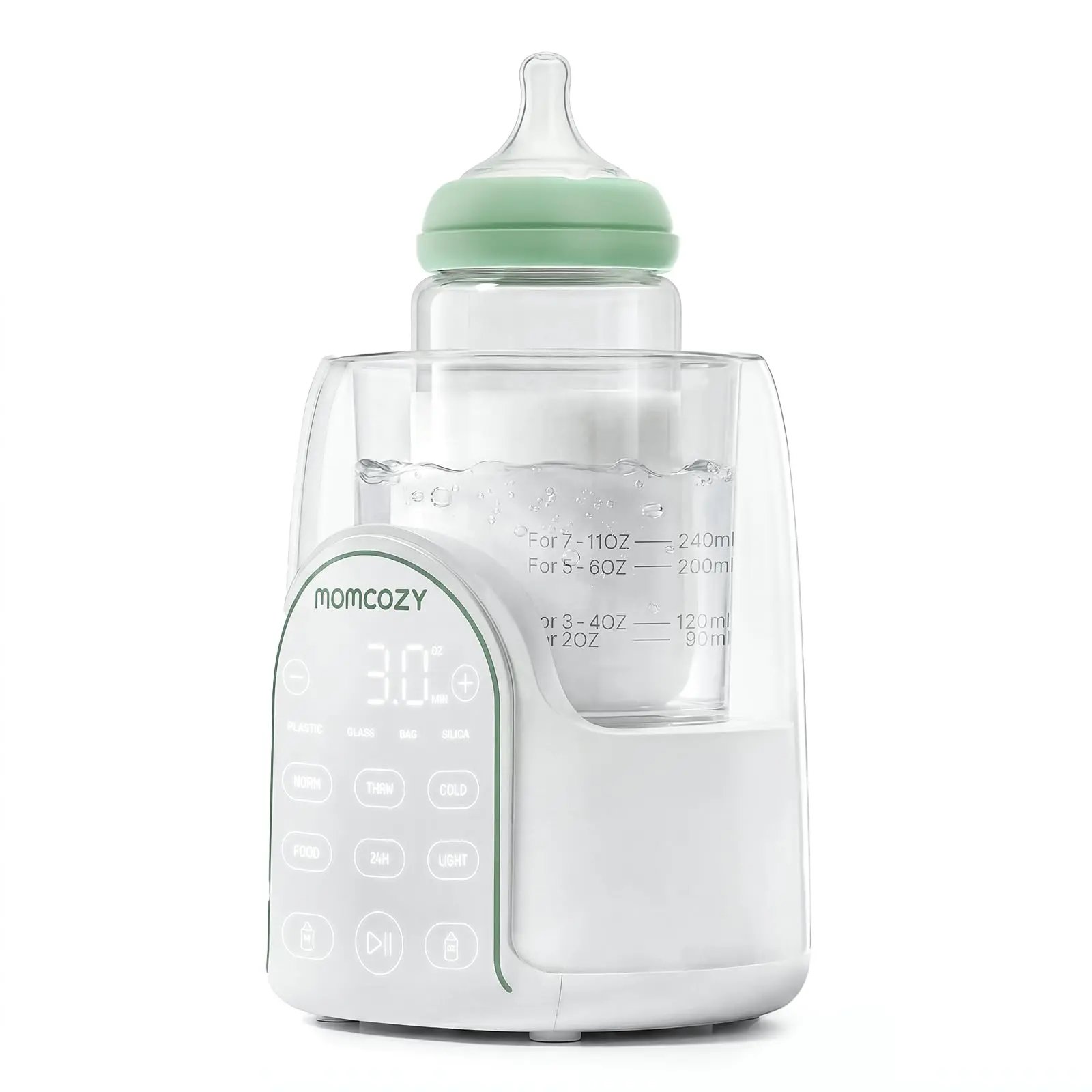 Momcozy NightPro Bottle Warmer for Baby Breast Milk, Built-in Night Light, BPA-Free Tritan, Fullest Nutrients Preserved with Fast & Even Water Bath Warm, Newborn Breastfeeding Essentials Gift for Mom