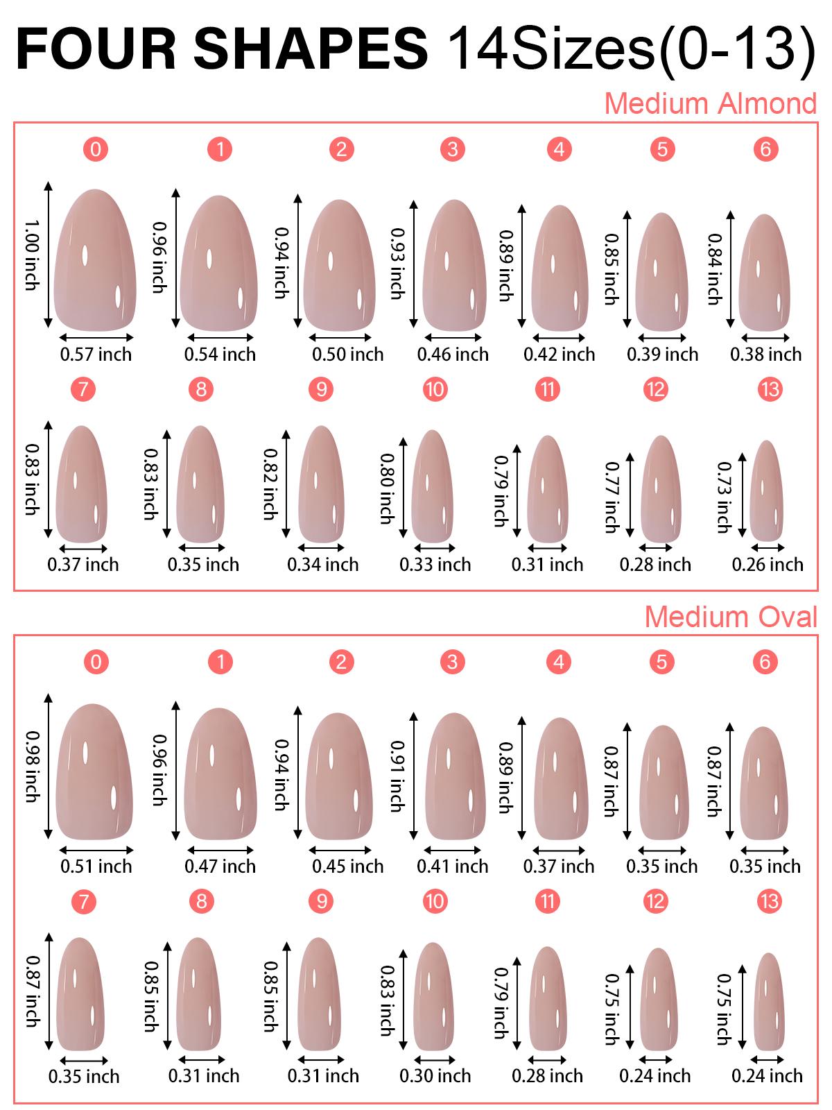 Aillsa RealFit Nude Tone Mixed Color Press-On Nails- 140pcs Nails Tips 5 Natural Colors 14 Sizes Pre Shaped gelx Tips Full Cover Fake Nails Extension for Easy DIY Nail Art Nail Care Manicure Beginner Friendly