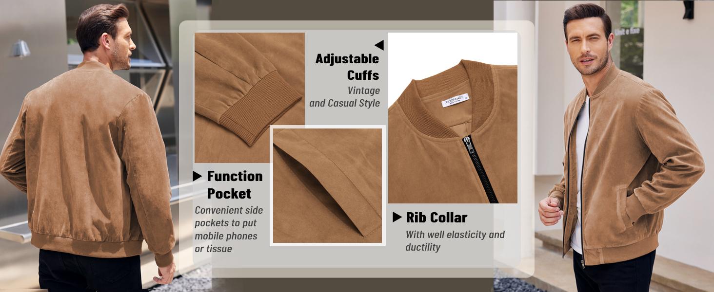 COOFANDY Fall Outfits men's spring, 100% polyester lightweight early summer thin casual jacket retro lightweight classic men's clothing Jeans T-Shirt Coats Soft Blazers