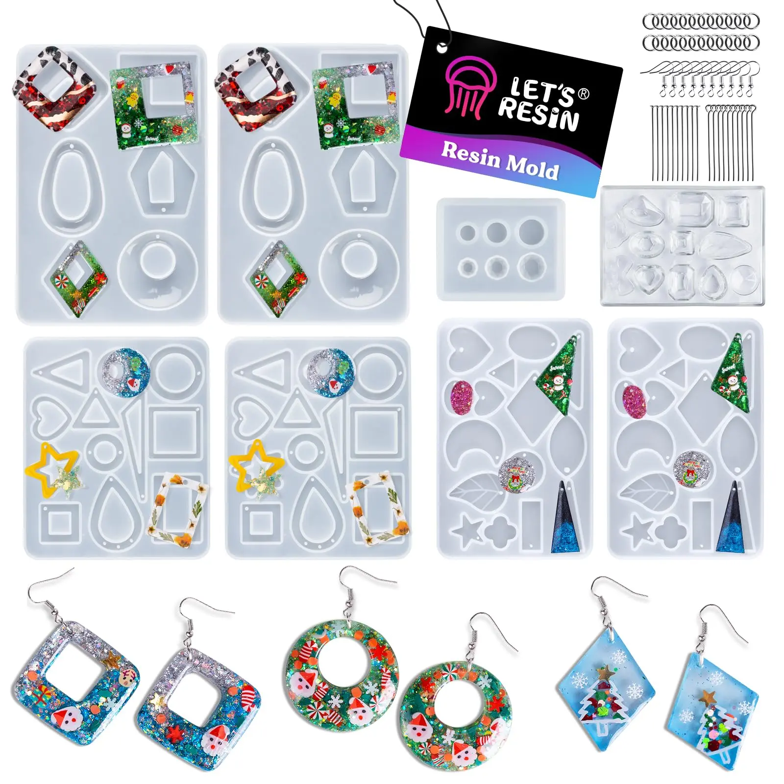LET'S RESIN 198 Count Resin Molds, Jewelry Making Kit for Jewelry, Pendant, DIY Children's Day Gift, Birthday Gift Crafts