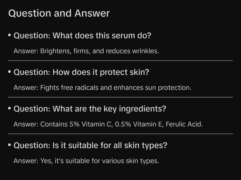 Geologie Vitamin C+E Ferulic Acid Face Serum | Brightening & Firming Anti-Aging Gel Formula | 5% Stabilized Vitamin C + 0.5% Vitamin E + Ferulic Acid
