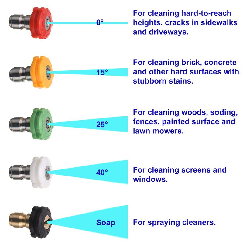 M MINGLE High Pressure Washer Gun Snow Foam Lance 4000 PSI Cannon Foam Blaster Power Washer with 1/4" Quick Connector Car Wash Foam Cannon Kit 5 Nozzle Tips 1 Liter，Christmas gifts