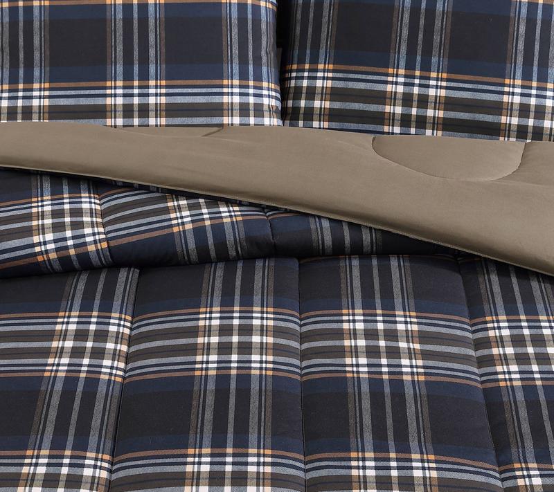 Wrangler City Flats Plaid Navy Twin Comforter Set