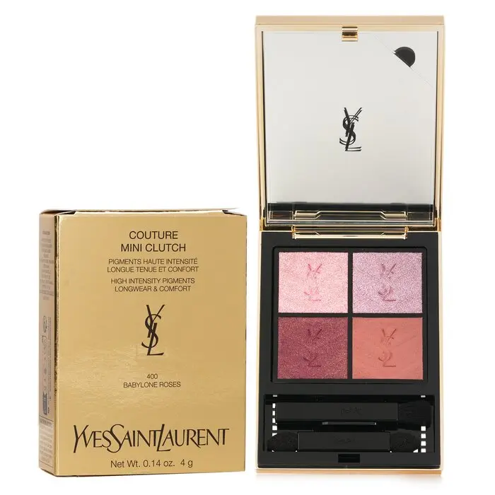 Yves Saint Laurent Couture Mini Clutch Highly Pigmented Eyeshadow Palette - #400 Babylone Roses, Coffee & Cactus Infused, Oil-Control Eyeshadow Makeup for Beauty Enthusiasts, Highly Pigmented Palette, Multicolor Eyeshadow Palette