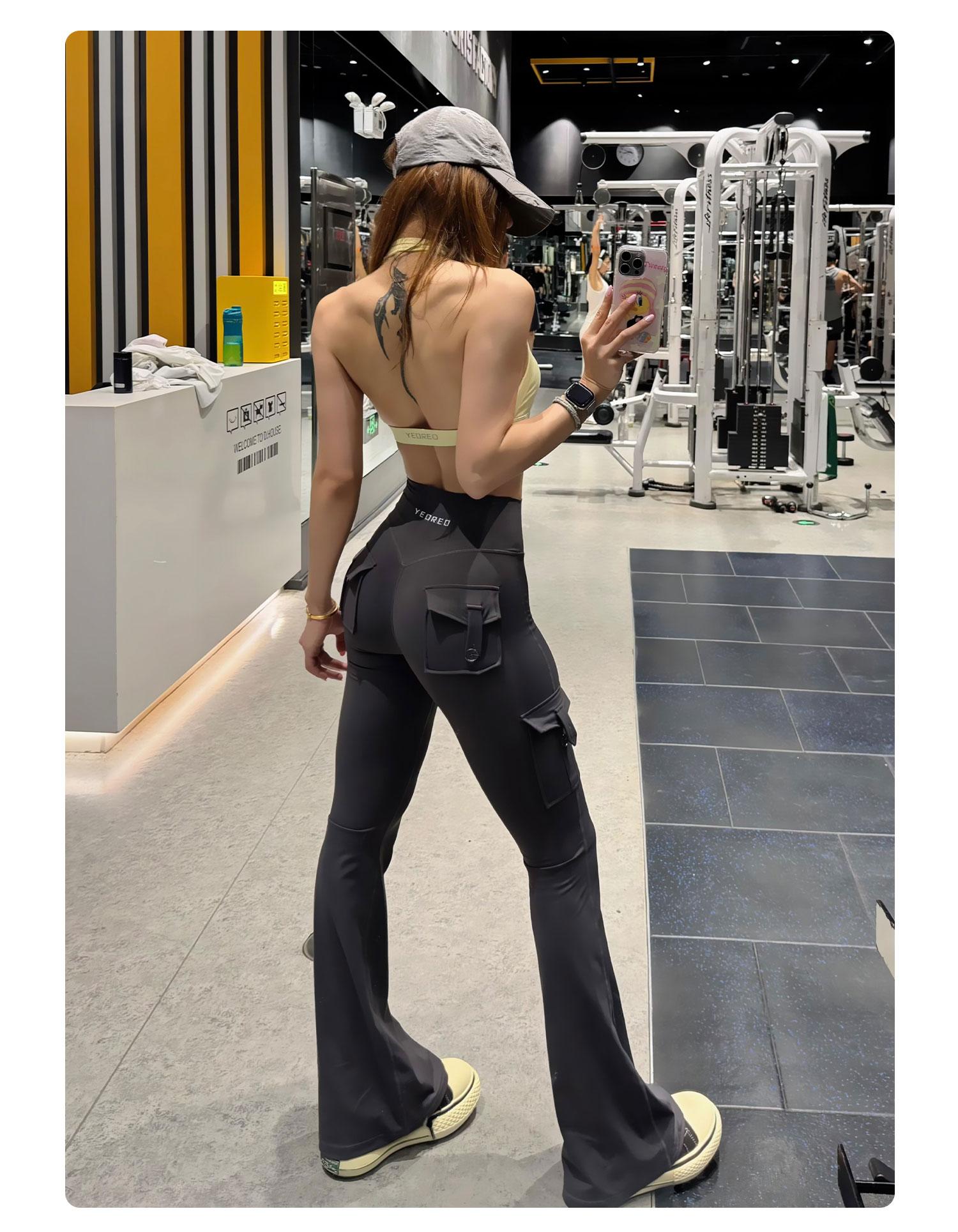 YEOREO CoreFlex High Waist Sports Leggings - Tummy Control, Scrunch Butt-Lift, Flare Leg, Seamless, Pockets - Fitness Training Pants, Athleisure Yoga Pants, Sporty Bottoms for Gym,summerwins,travel essentials,camping essentials