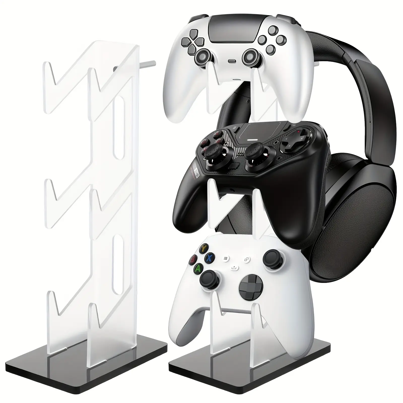 2 pcs Controller Holders Durable Solid Design with Non-Slip Pads for Gaming Desks and Console Stations